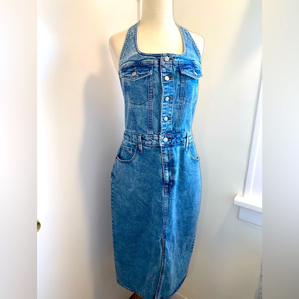 UNIVERSAL THREAD Women's Denim Halter Dress - Size 12 - NEW